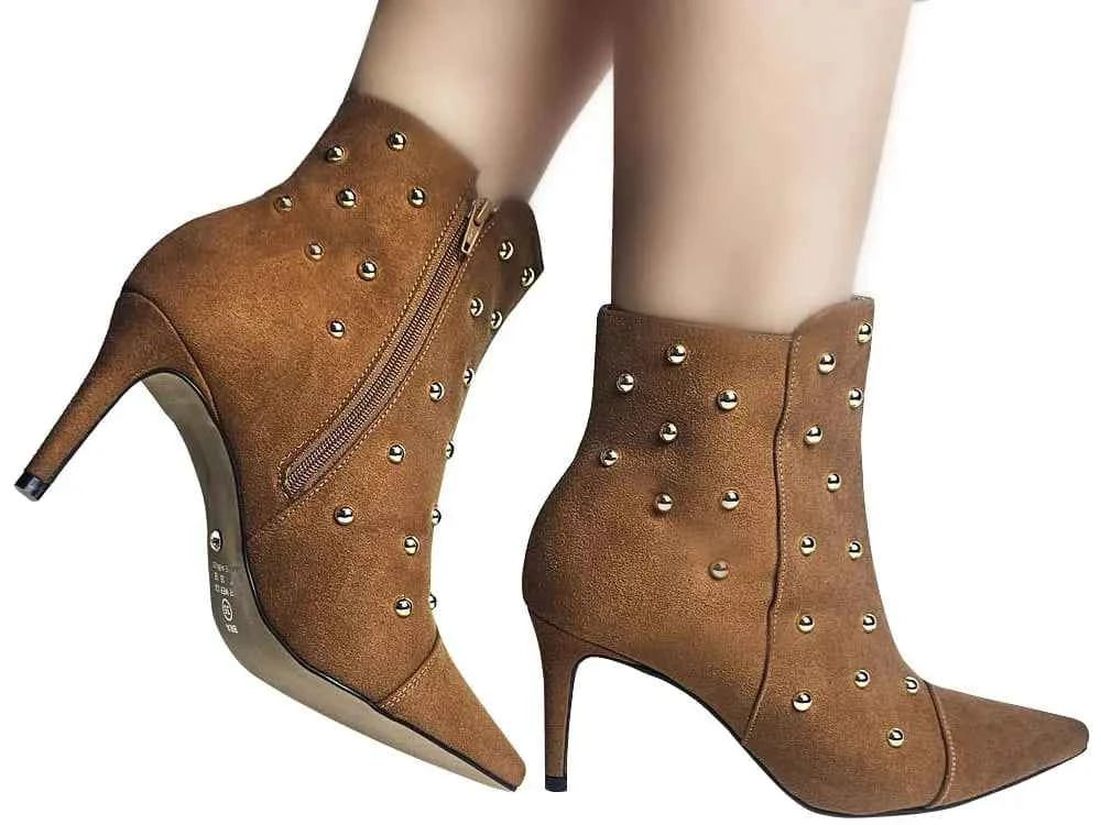 Bota Suede Esfericas Salto 7cm