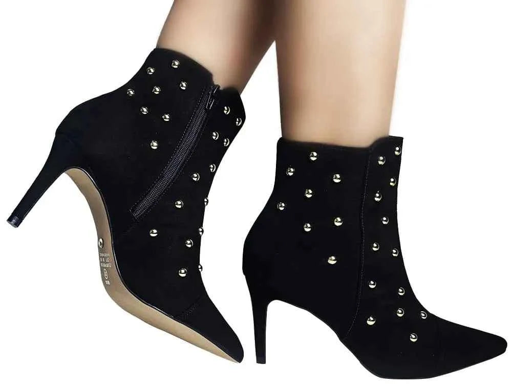 Bota Suede Esfericas Salto 7cm